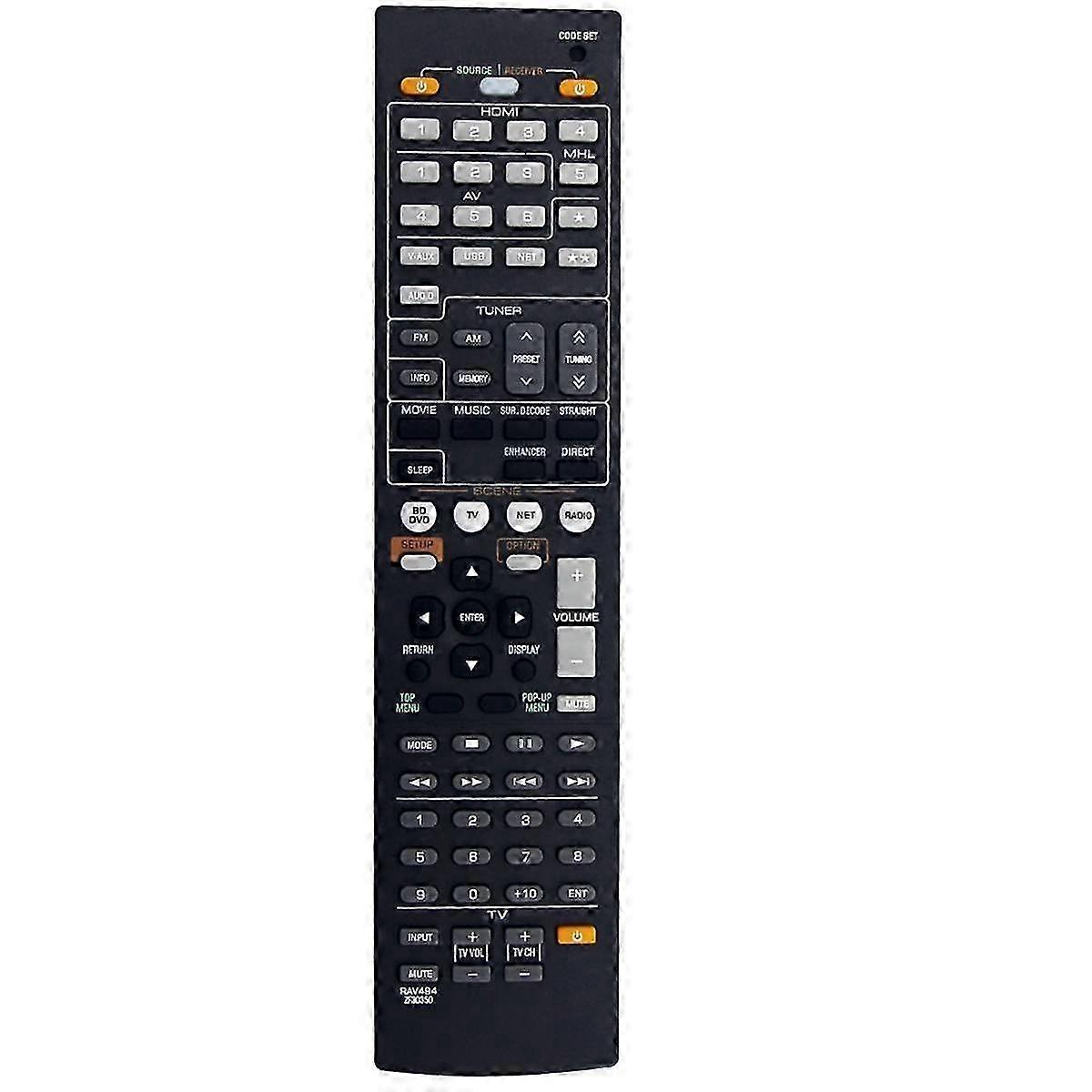 RAV494 ZF30350 Replacement Remote Control compatible AV Receiver RX-V475 RX-V475BL -4066 RXV475 HTR4