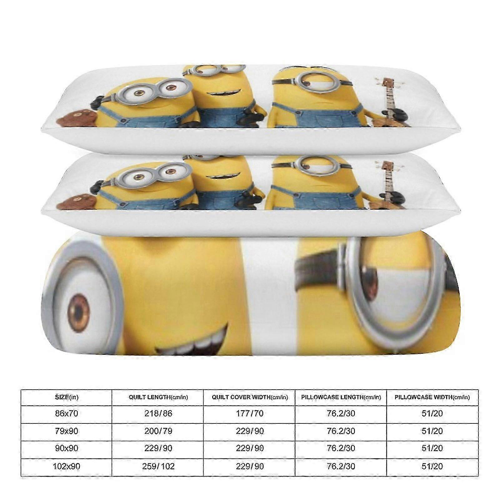 a1766 Bed Sheets Cute Minions Bedding Set Anime Minion Duvet Cover Set