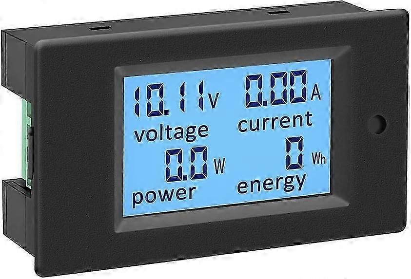 Voltage Current Power Meter Energy Monitor DC 6.5-100V 100A, Ammeter Voltmeter Panel Volt Amp Watt L