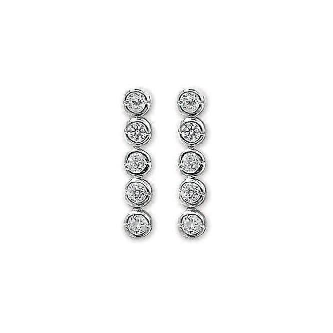 Acotis Silver Drop Earrings Zirconia G5019
