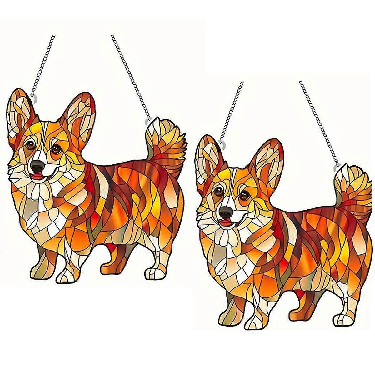 Vindushengende solfanger akryl hundefarget solfanger