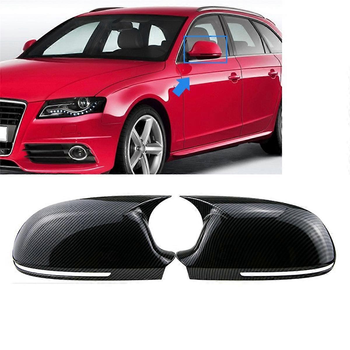 Side Door Mirrors Cover rearview mirror cap for A4 A5 B8(Black)