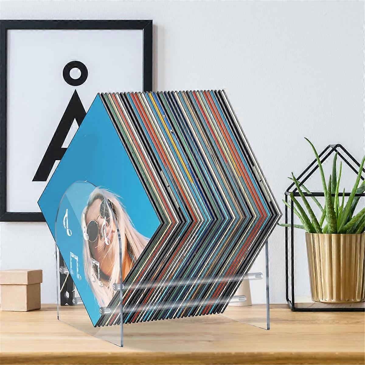 Acrylic Display Shelf for CD Records Multi-function Organizer Rack
