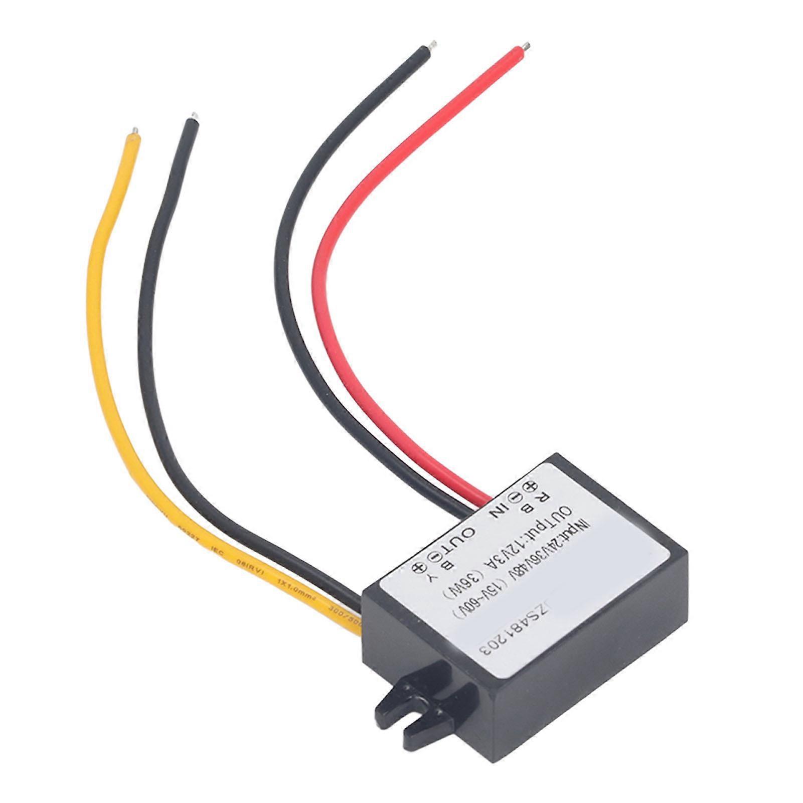 Buck Module, 36W Super Thin DC 24V 36V 48V 15‑60V to DC 12V3A Buck Transformer Voltage Regulator