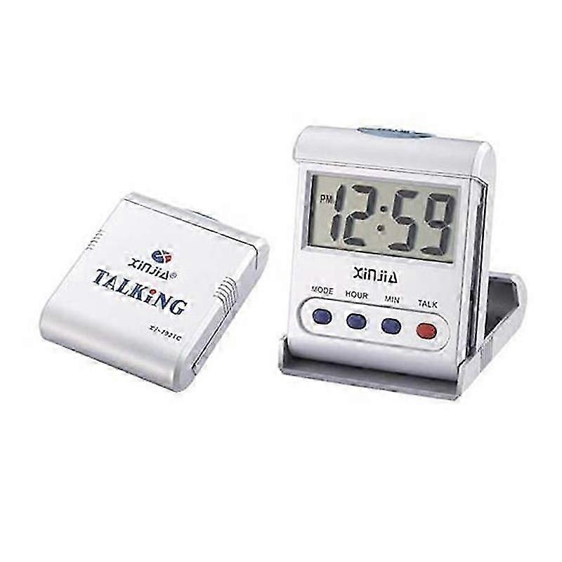 2 حزمة ساعات ناطقة لكبار السن المكفوفين ، منبه ضعاف السمع ، ساعة رقمية تعمل بالبطارية باللغة الإنجليزية لكبار السن