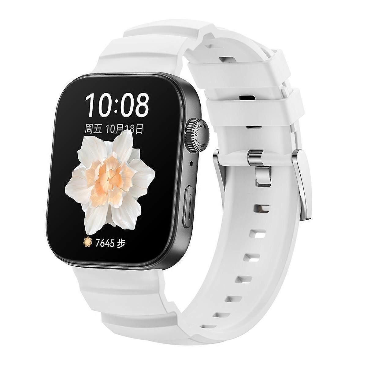 Correa de reloj de silicona con hebilla plateada