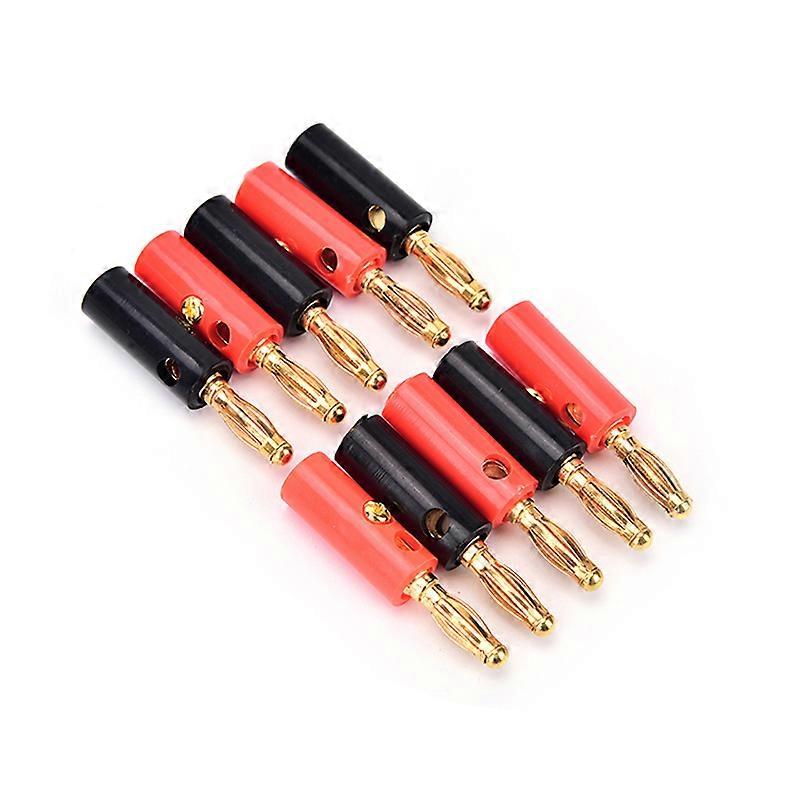 10pcs/lot audio speaker screw banana gold plate plugs connectors 4mm