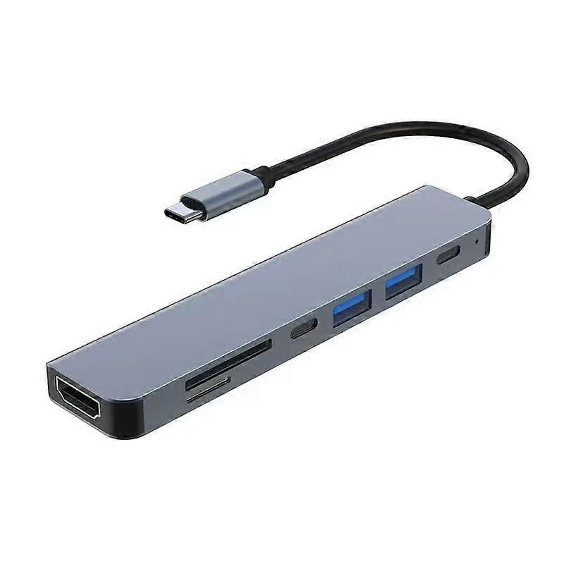 7 in 1 USB C Hub to HDMI SD/TF Card Adapter PD USB 3.0 4K for MacBook Pro/Air