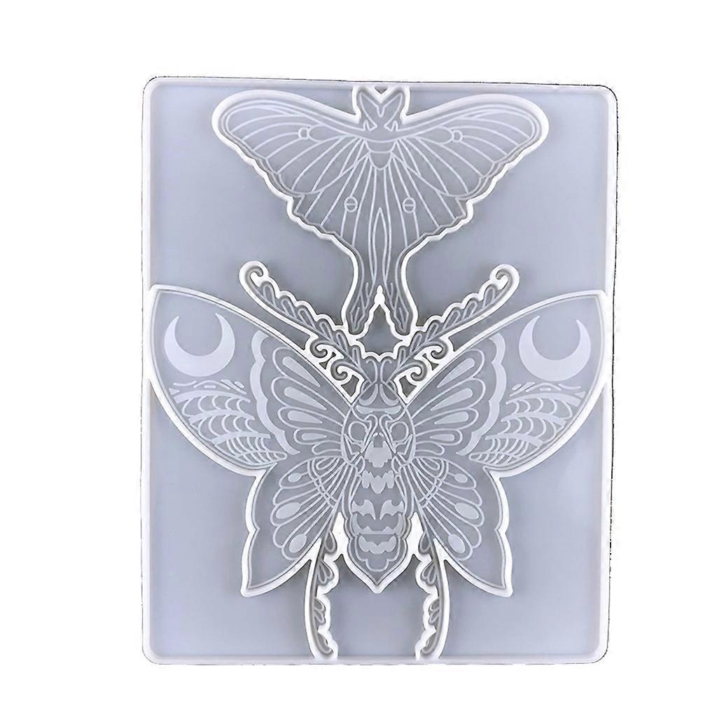 Skull Moth Silicone Resin Mould Create Customes Photo Frames With Epoxy for Holiday Craft and Table Decoration  White
