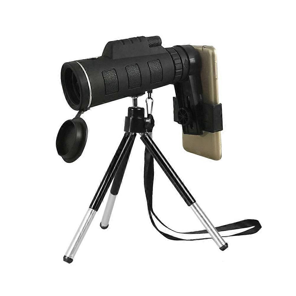40X60 Monocular Telescope Wide Angle HD Prism with Scope Compass Phone Clip Tripod Outdoor Telescope