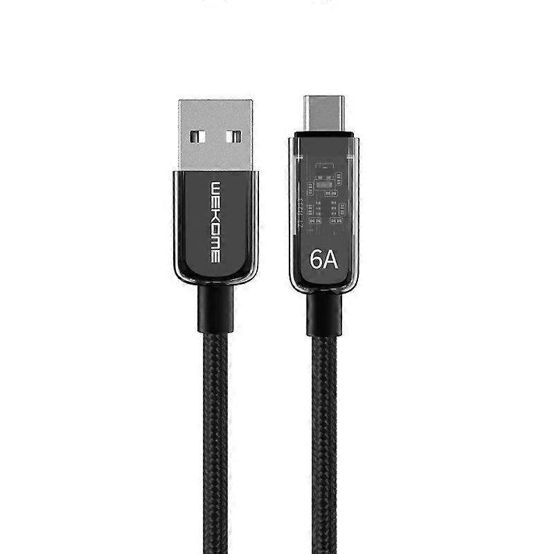 WK WDC-180 6A Pioneer Series USB to USB-C/Type-C Transparent Fast Charge Data Cable, Length: 1m