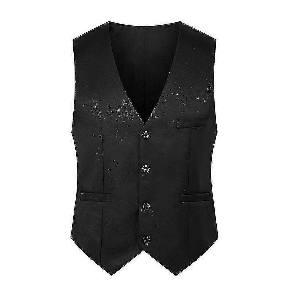 Men Slim Fit Suit Vest Waistcoat Casual Formal Single Breasted Gilet