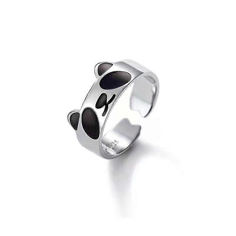 Women Panda Ring Cute Wrap Ring Adjustable Band Rings Stackable Finger Ring