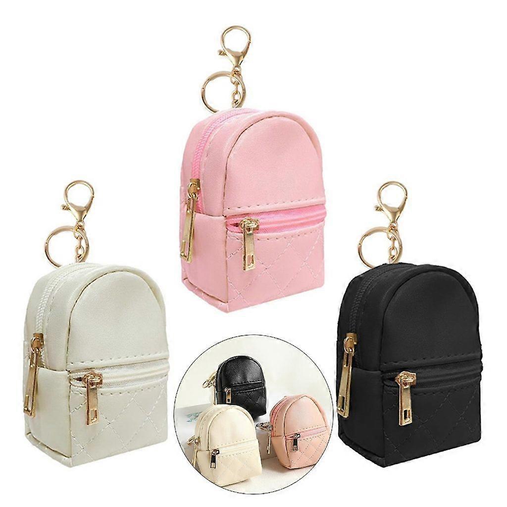 3 Pieces Small Backpack Style Keychain Bag for Lipsticks and Card Storage