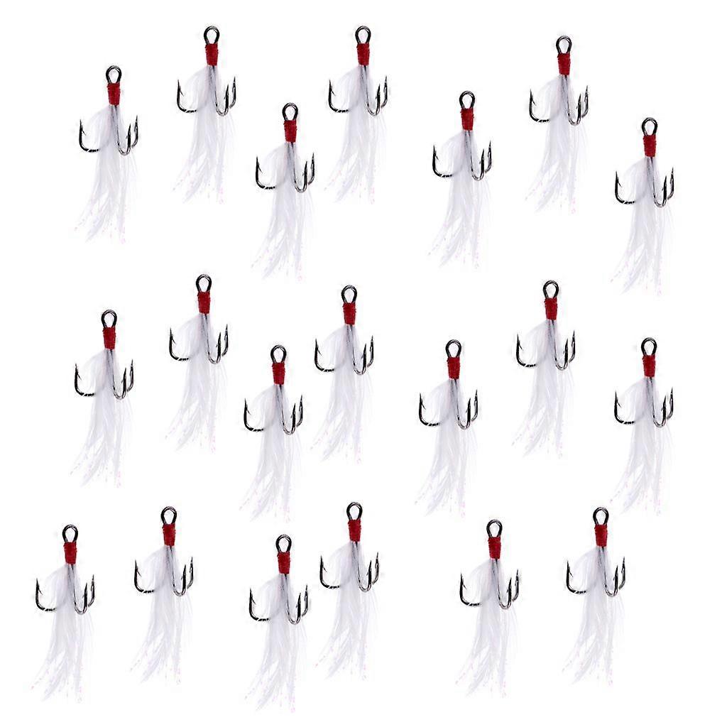 20 Pieces Fishing Triple Hooks of Beard - 2#