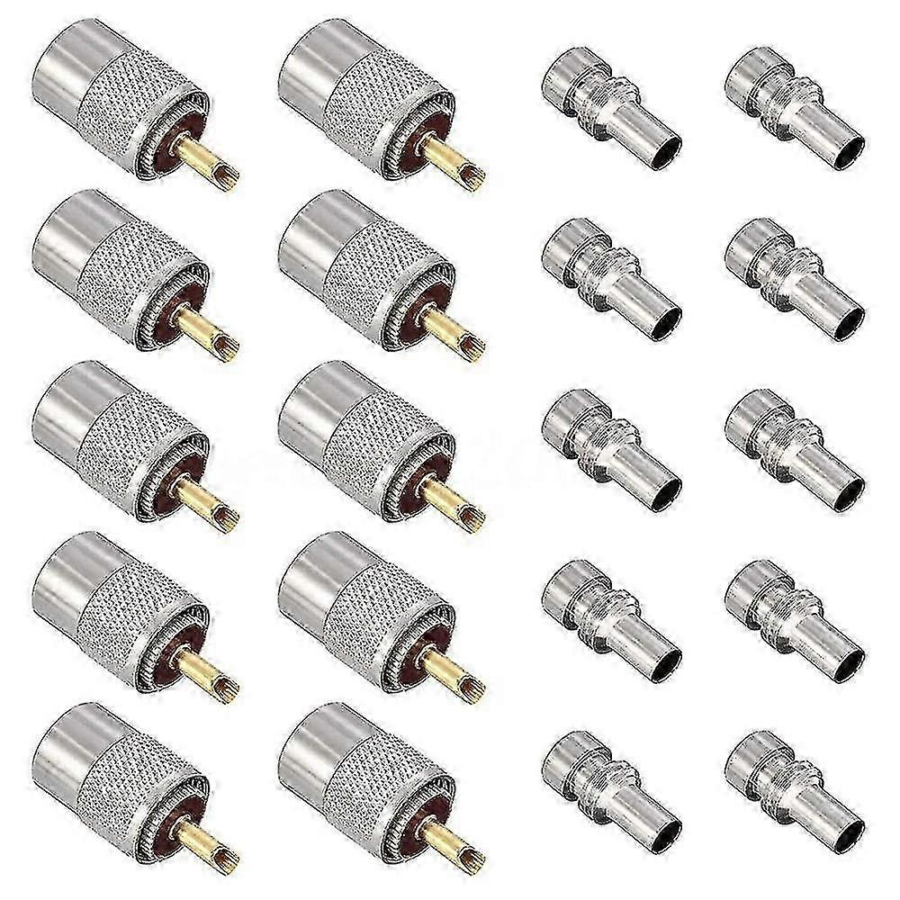 10 حزمة Uhf / -259 لحام موصل التوصيل مع المخفض ل Rg8x ، Rg8 ، Rg59 ، Lmr-400 ، -213 متحد المحور