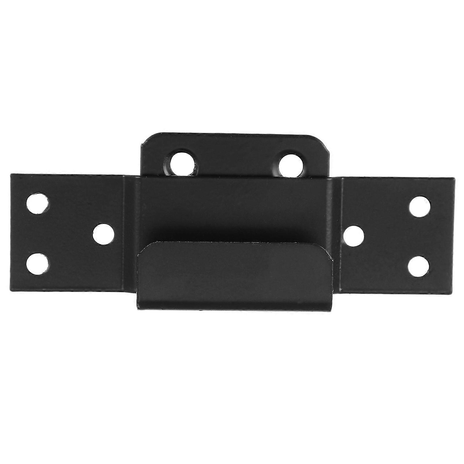 1 Set Door Barricade Brackets Door Security Brackets with Screws (Black)