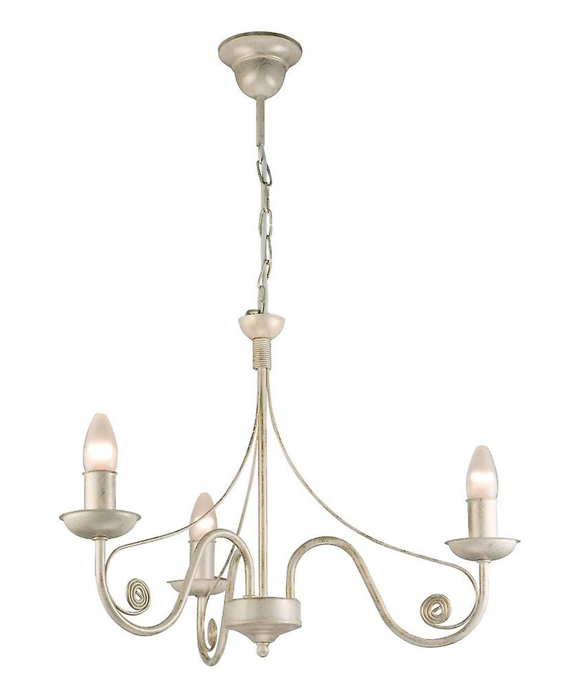 Donato Chandeliers With Fabric Shades, White, 3x E14