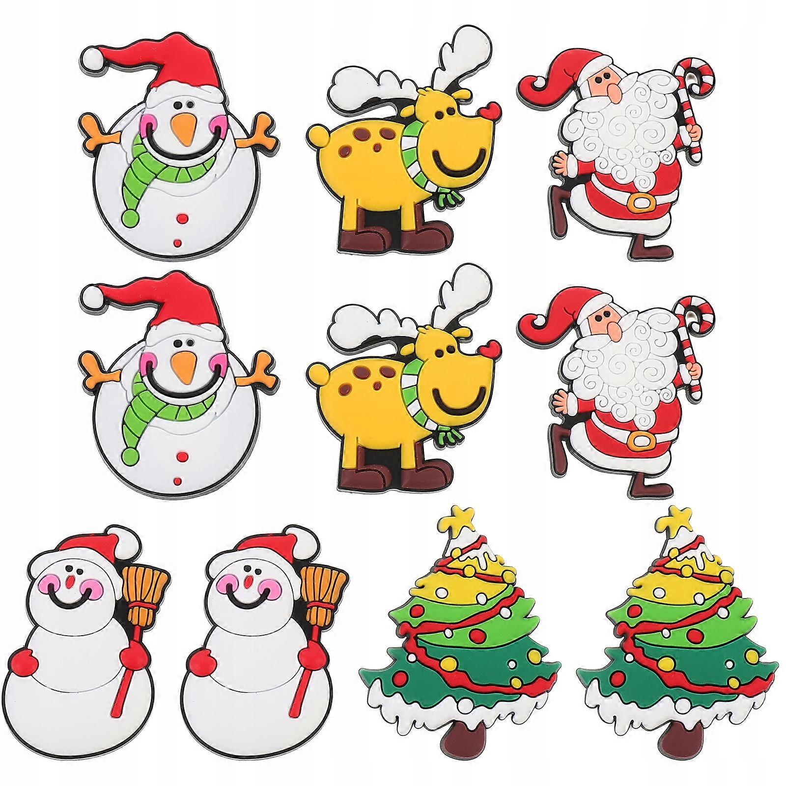 10pcs Refrigerators Cartoon Christmas Magnet On