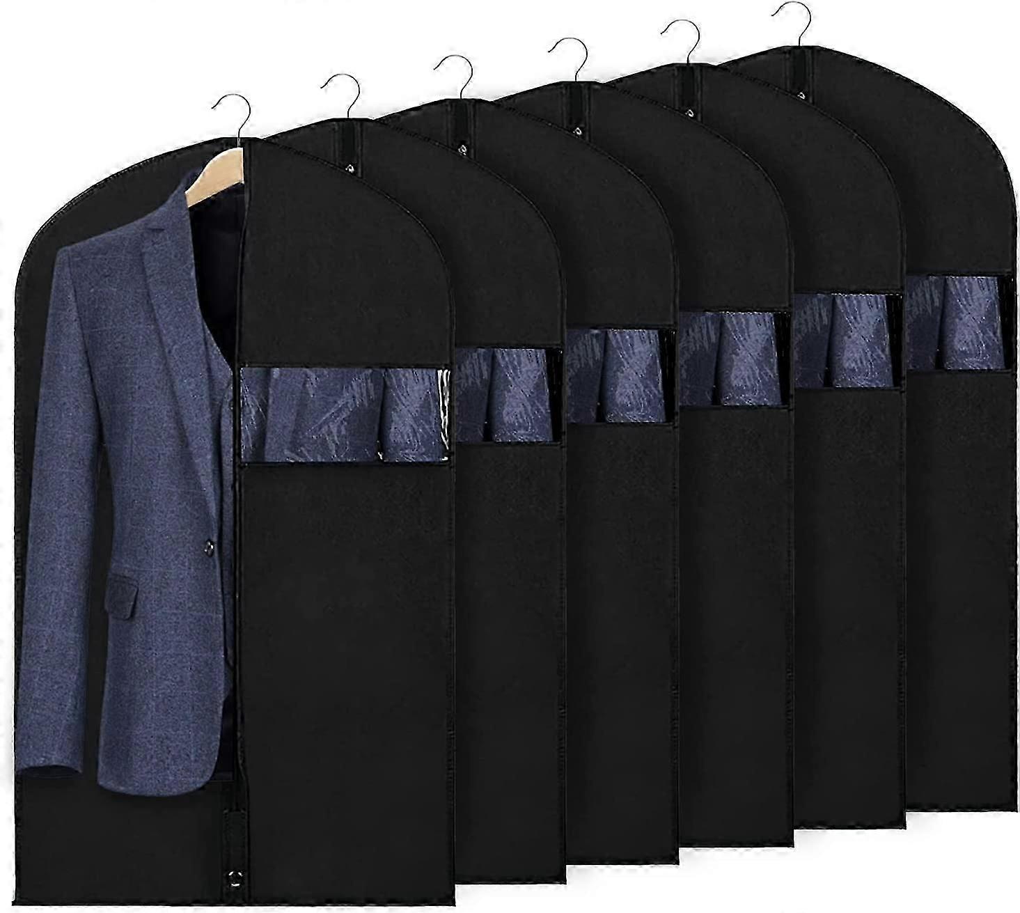 保管と旅行用のスーツバッグ40インチの衣類を吊るすためのガーメントバッグ通気性のあるスーツカバースーツ、スーツ、ジャケット、コート用の透明な窓のあるクローゼット用カバー