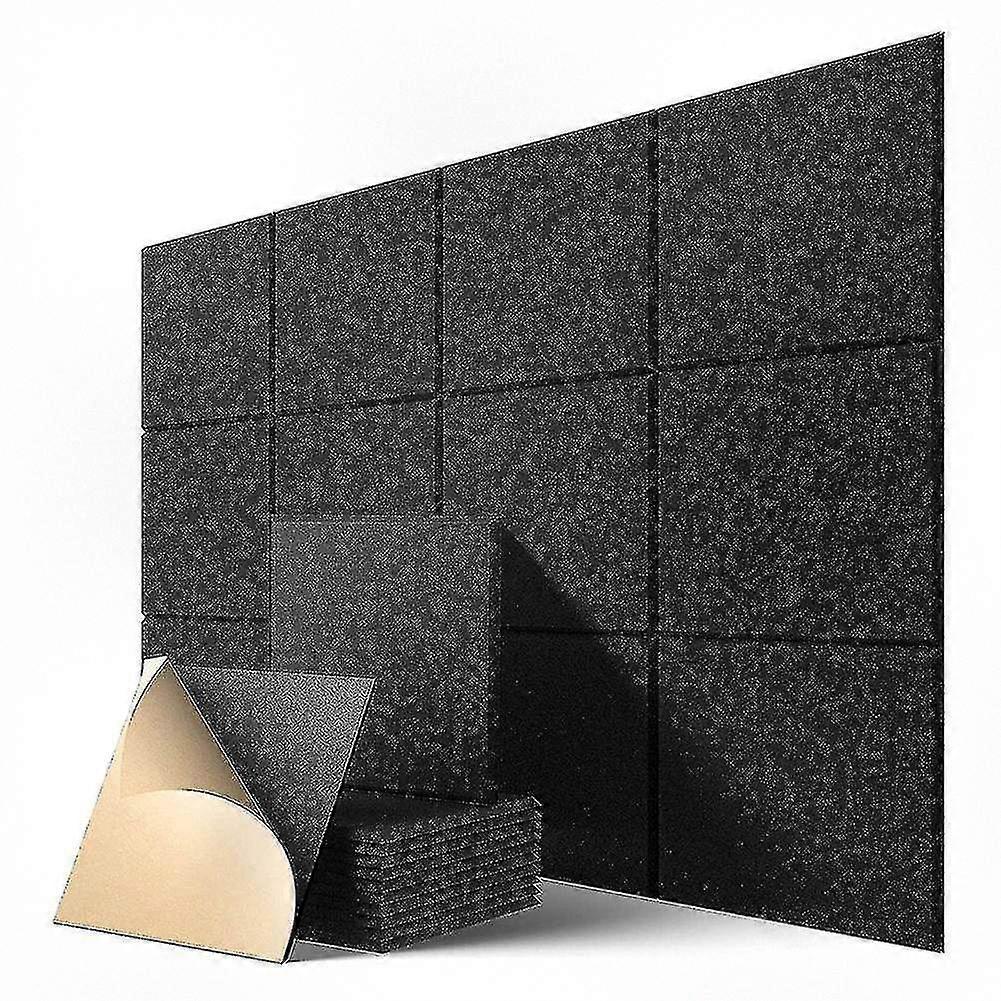 12 Pack Self-Adhesive Soundproof Panels, 12x12x0.4 Inch Noise Absorbing Padding for Wall and Ceiling