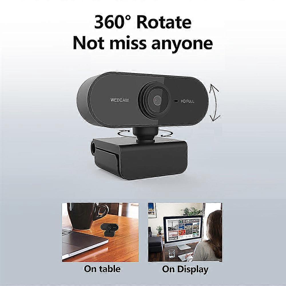 1080P 2MP Webcam 30fps Noise-reduction Microphone Web Cam Computer Camera USB Plug & Play for Laptop Desktop TV Box