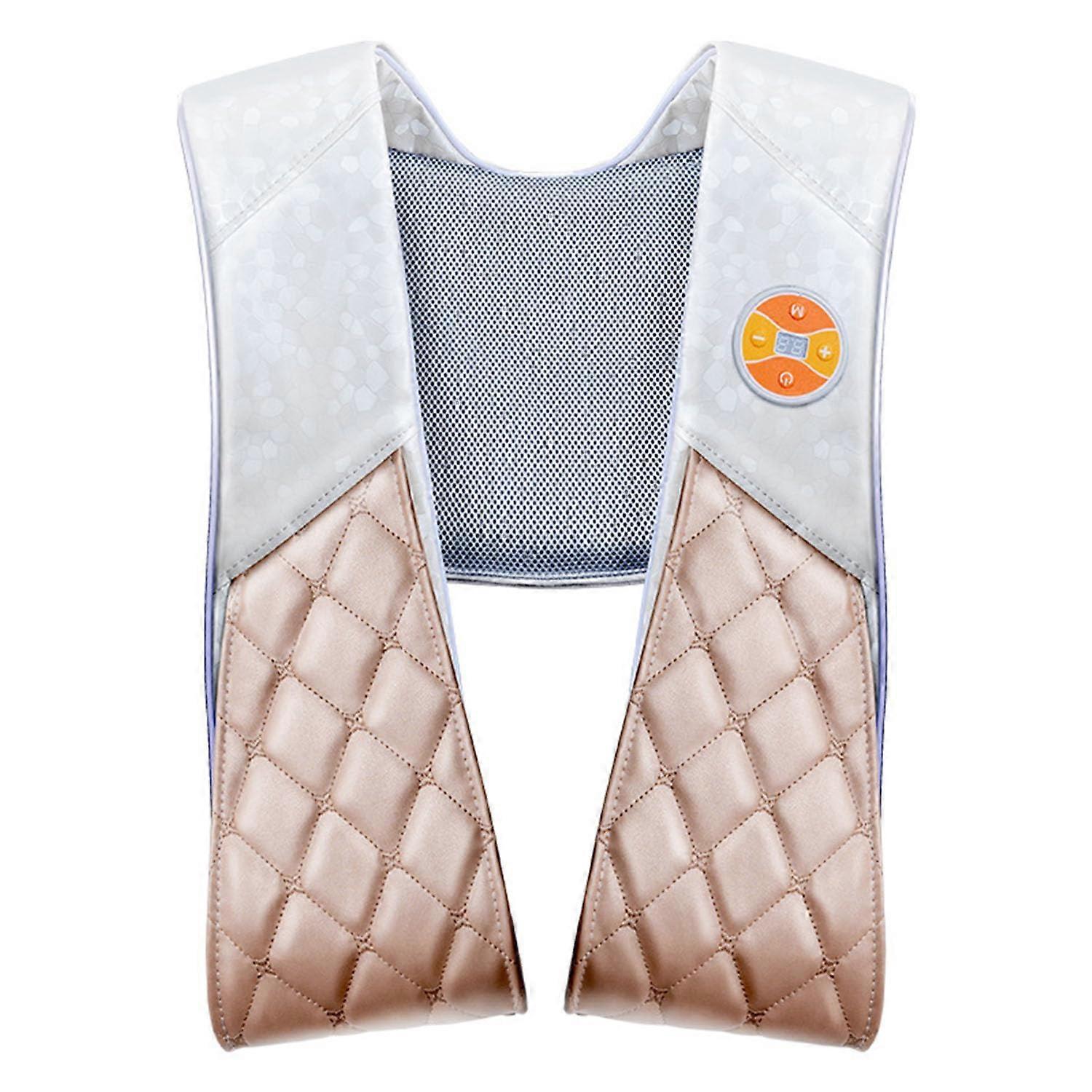 Shoulder and Neck Massager with Heat and Vibration for Back Pain Relief, Shiatsu Wrap for Cervical and Leg