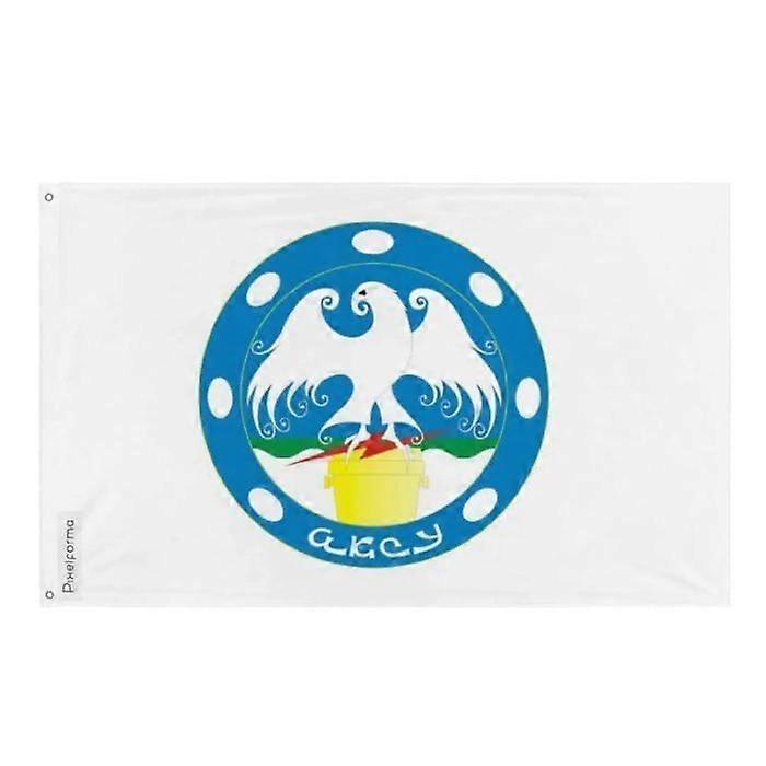 Aksou Flag (Kazakhstan) – 120 x 180 cm – Polyester – Iron Eyelets – Durable