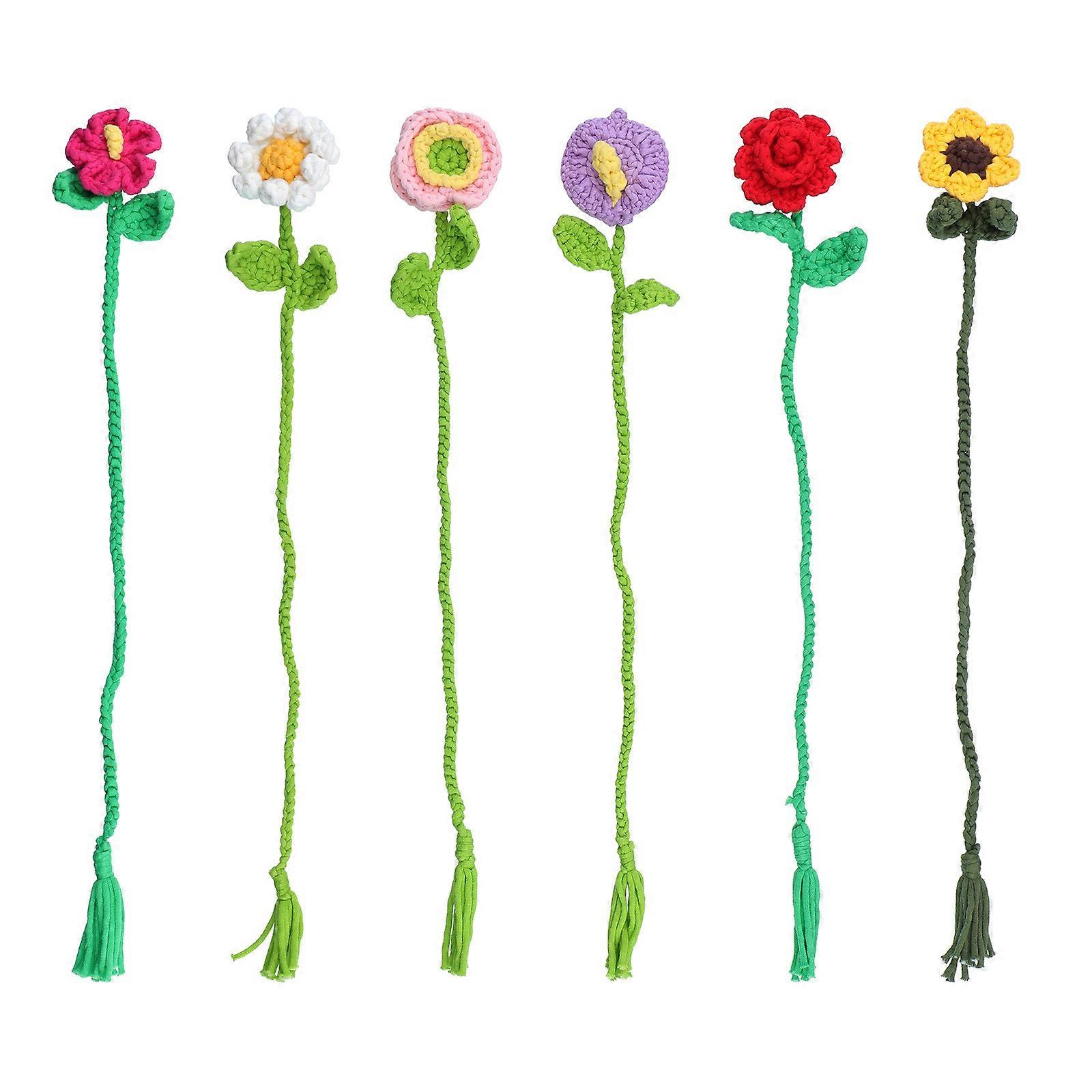 Crochet Flower Bookmarks Set for Adult Beginner Includes Step-by-Step Instruction Crochet Animal Bookmarks Knitting Set