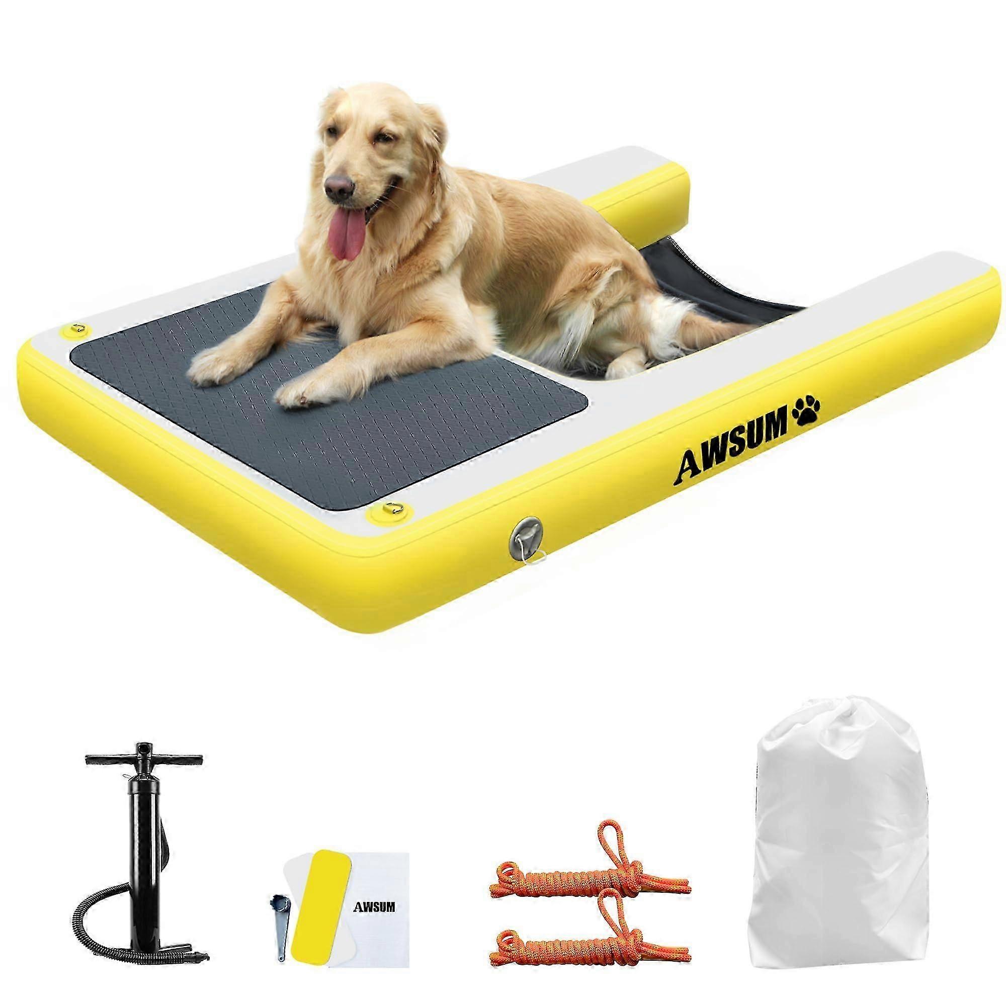 Rampa gonfiabile per piscina per cani con gradini antiscivolo Scala galleggiante sicura per animali domestici per l'accesso all'acqua canina Accessibilità alla spiaggia della piscina