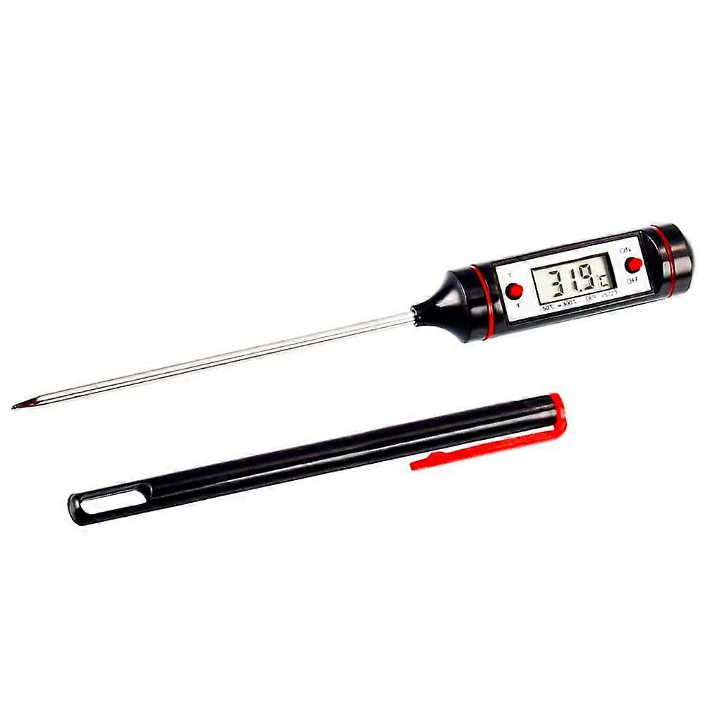 Digital Kitchen Thermometer with Probe for BBQ Meat and Wine, Instant LCD Display, Waterproof, Fast Reading