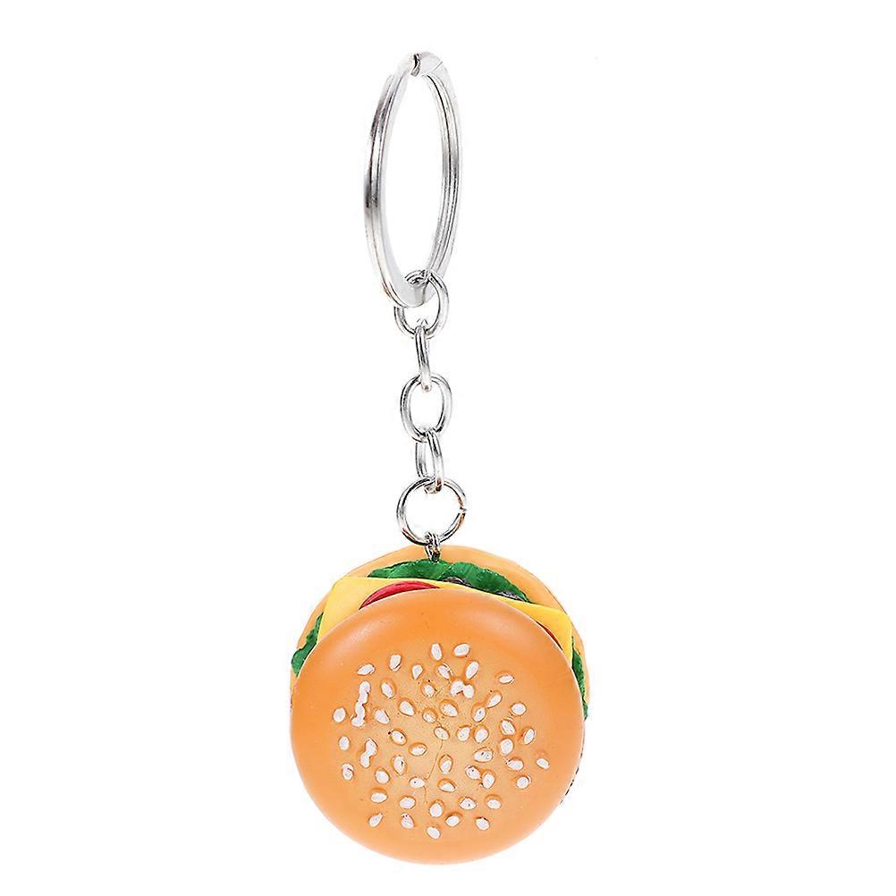 It looks like you've provided a product title or listing description for a **hamburger shaped keychain**. This appears to be a **cute, cartoon style