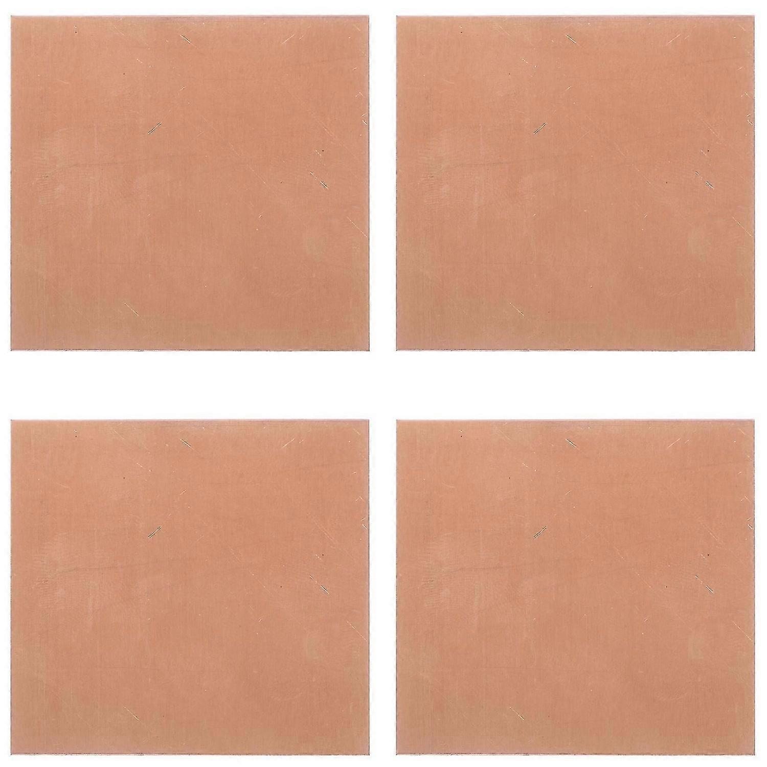4 Sheets Copper Sheets High Hardness Copper Sheet Metal Sheets for Crafting Jewelry