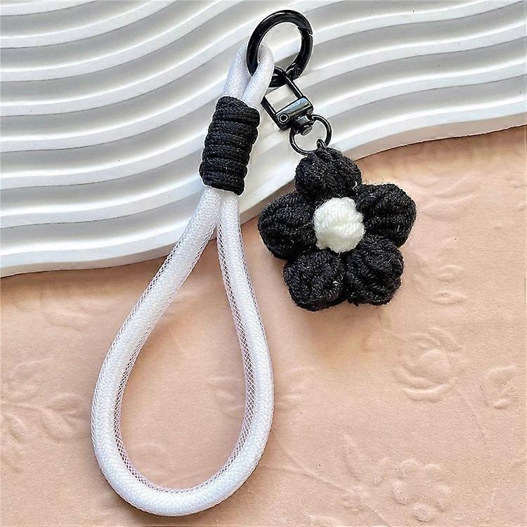Phone Charms Hand Woven Flower Keychain Wristlet Strap Polyester Anti-Loss String