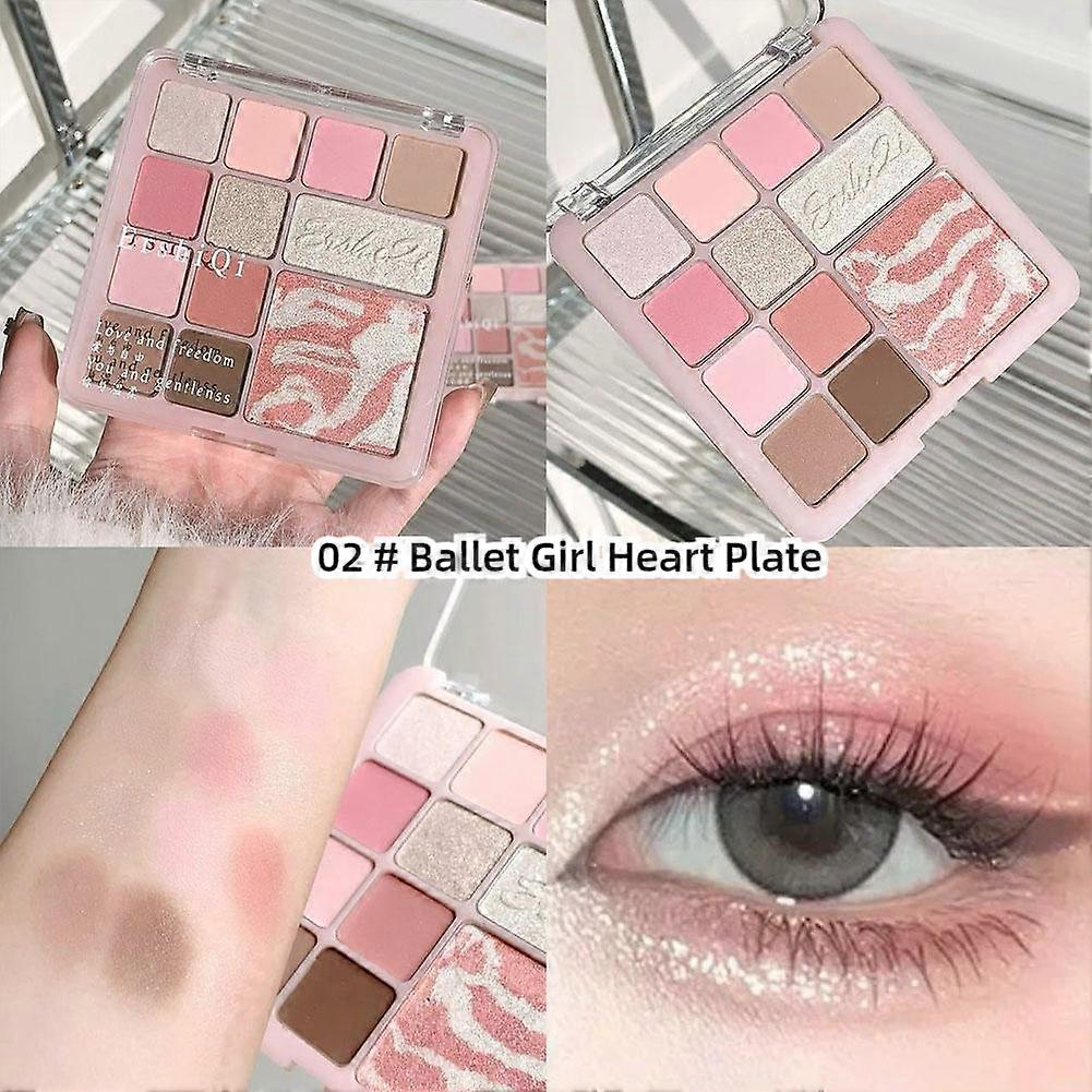02# Ballet Girl Heart Palette (B)$ Flowery Powder Mist Comprehensive Palette Korean Women's High Matte Pearlescent Blush Integrated Palette 16g