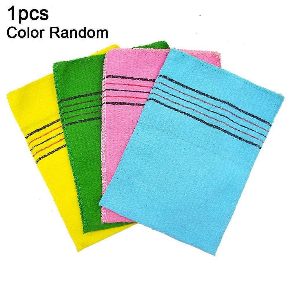 Coarse grain red bar style random color (A) $ flat mouth 150D fine sand bath towel disposable bath gloves bath