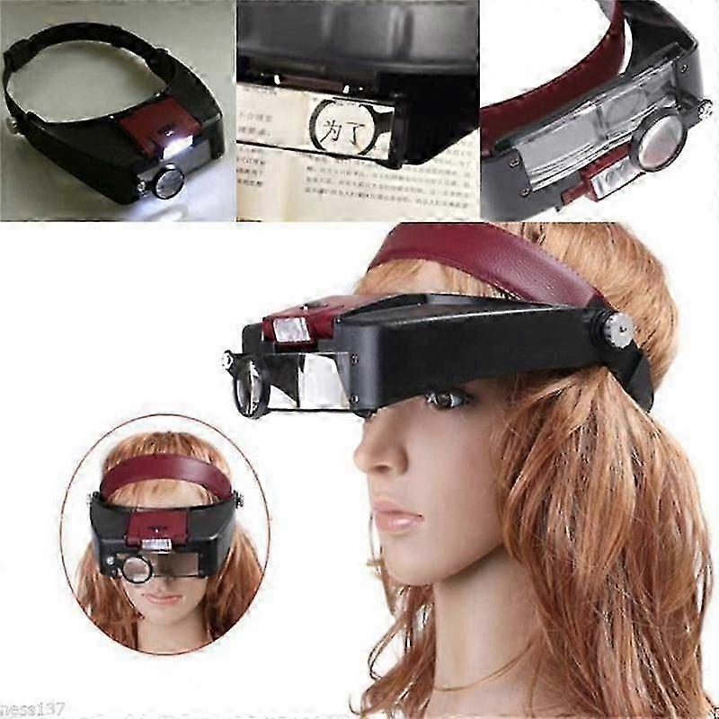 Headlamp Magnifier - Unspecified - 10x Magnification - Detachable LED - Adjustable - Black