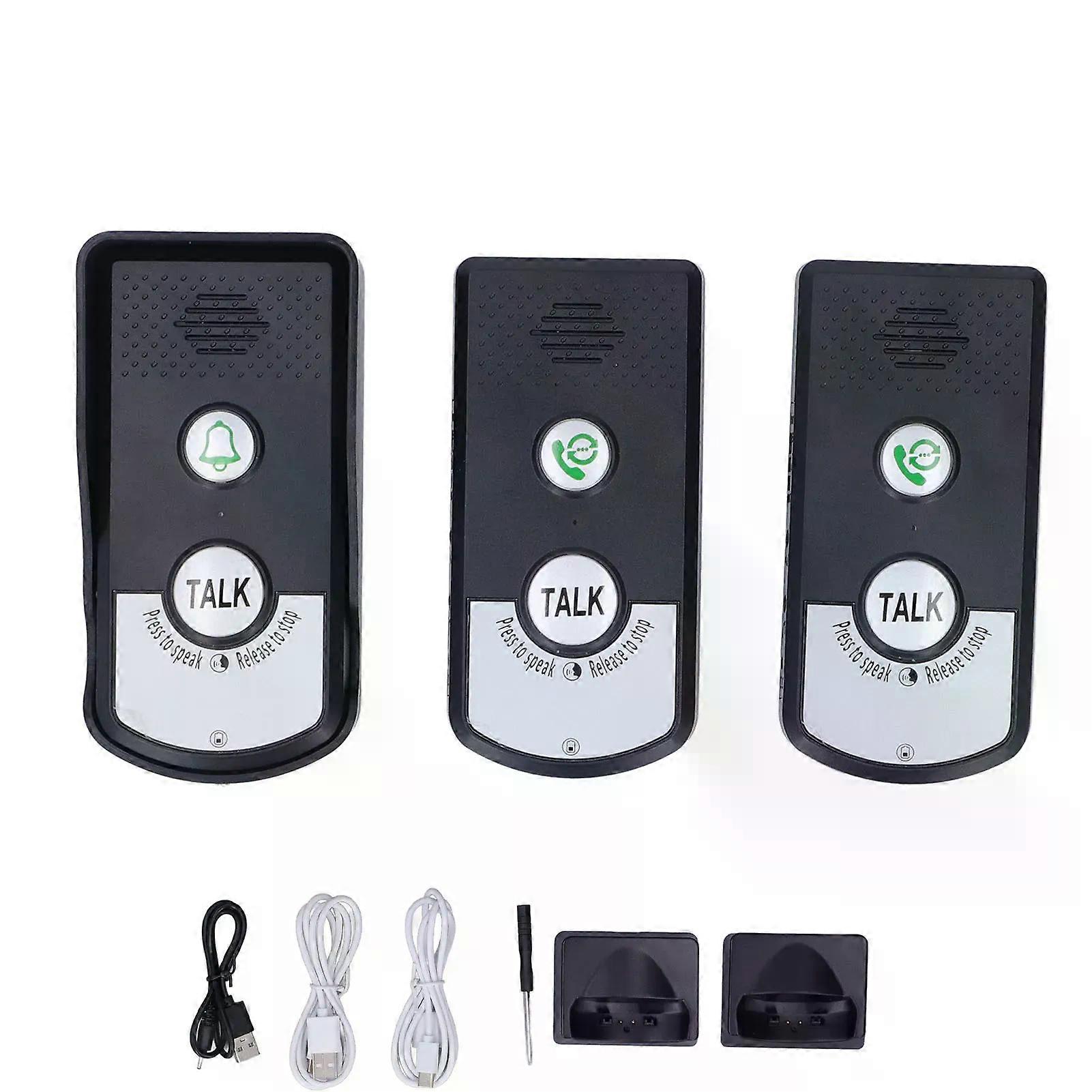 con Wireless Intercom Doorbell 1500 Meters 2 Charging Methods Intercomunicador for Home Security Wireless Voice Intercom Doorbell