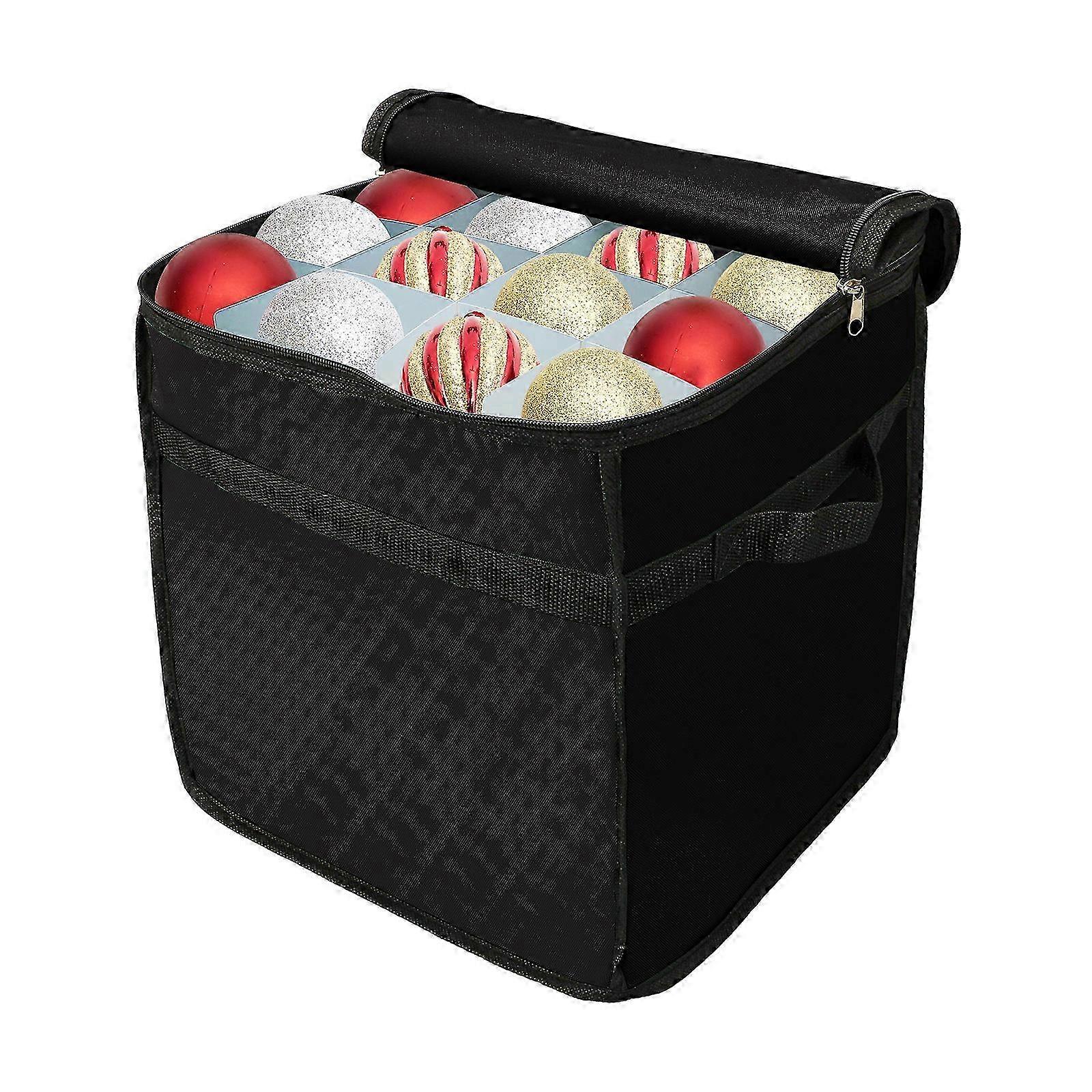 Julepynt opbevaringsboks med skillevægge - sort