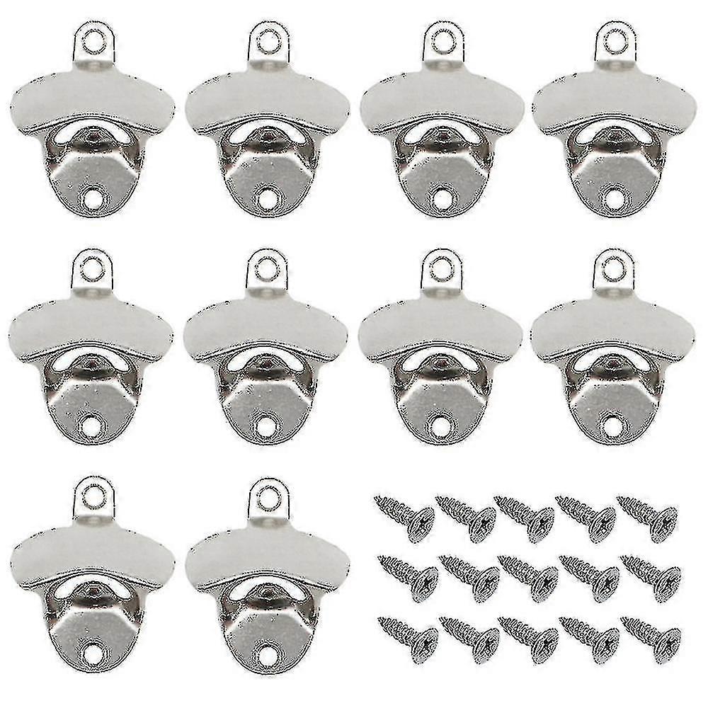 バーKTVホテルの家のための10pcsビンテージ壁掛けビール瓶オープナー - シルバー