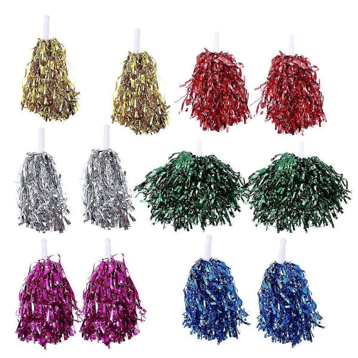 12PCS Cheerleading Poms Set for Performance & Competition - Random Style 20g