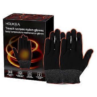 HOUKEA HKA06-A021-2-BK2 1 paire de gants en nylon pour sports d'hiver et de plein air, ski, écran tactile, gants chauds pour les mains