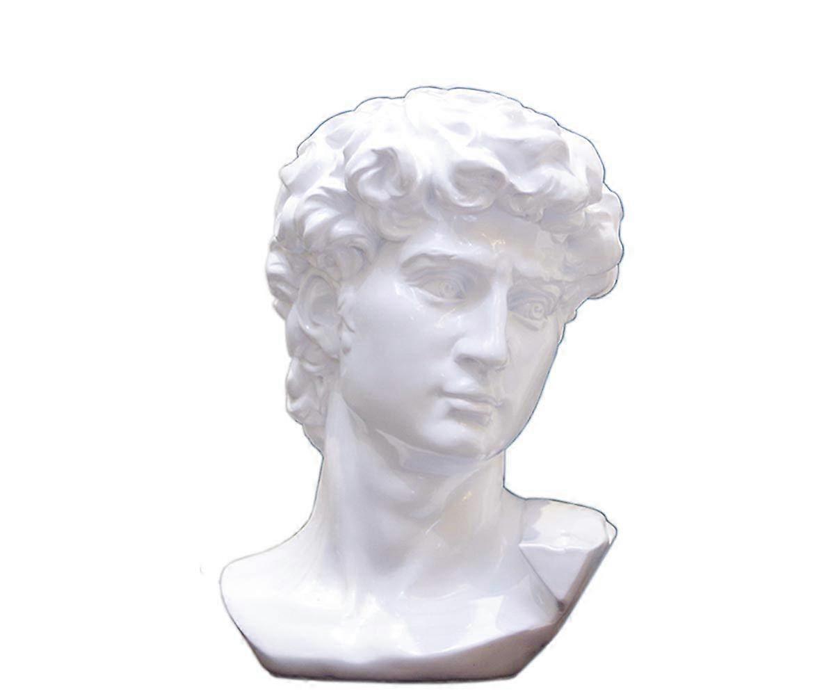 David Statue Sculpture, Design Michelangelo David Bust Statue Home Decor Shelf Decor, White Good