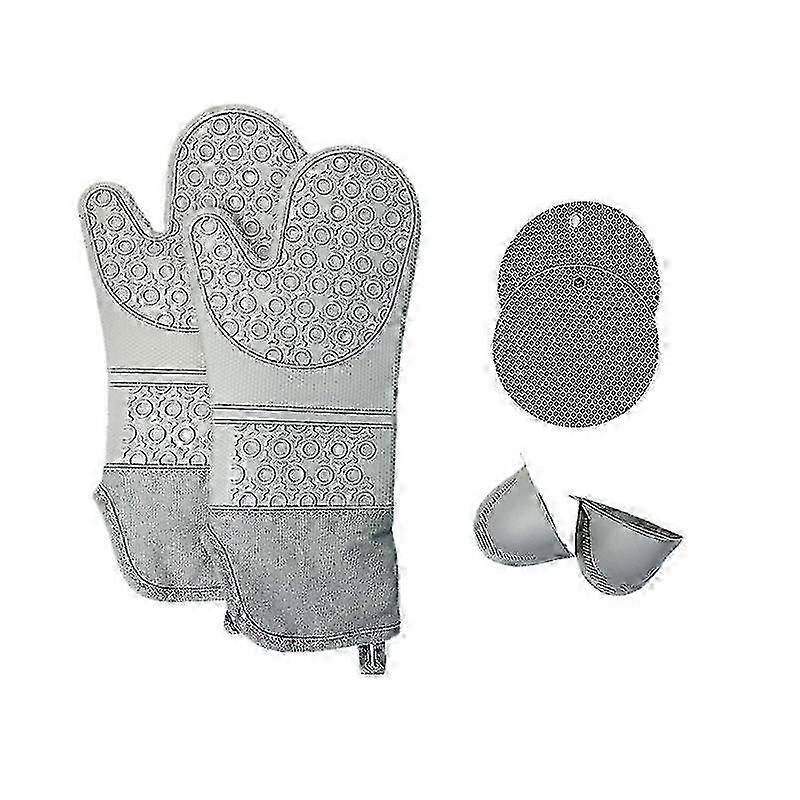 6-Pack Silicone Oven Mitts, Waterproof & Easy Clean