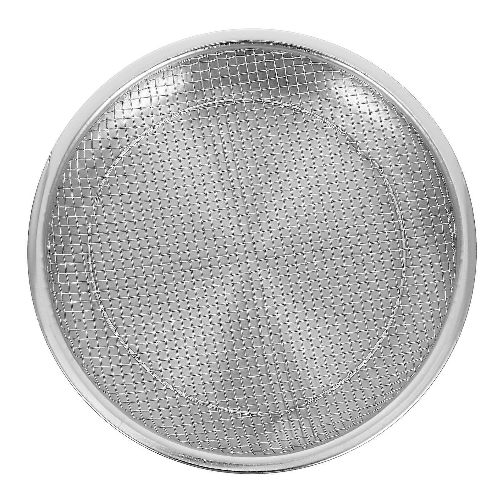 Oil Drain Rack Stainless Steel Steamer Basket Mesh Drain Flat Pan Shape Silver Oil Filtering 1Set