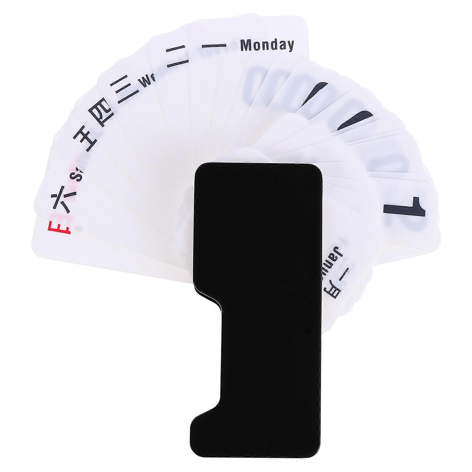 Desktop Perpetual Calendar Manual Adjustable Date Reusable Year Furniture Calendar Plastic Nordic Style 10x4.5cm 1Pcs