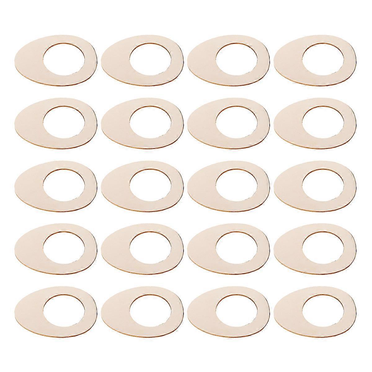 Decorative Napkin Buckle Egg Shape Wood Napkin Rings Party Decoration Khaki 7x9cm 20Pcs
