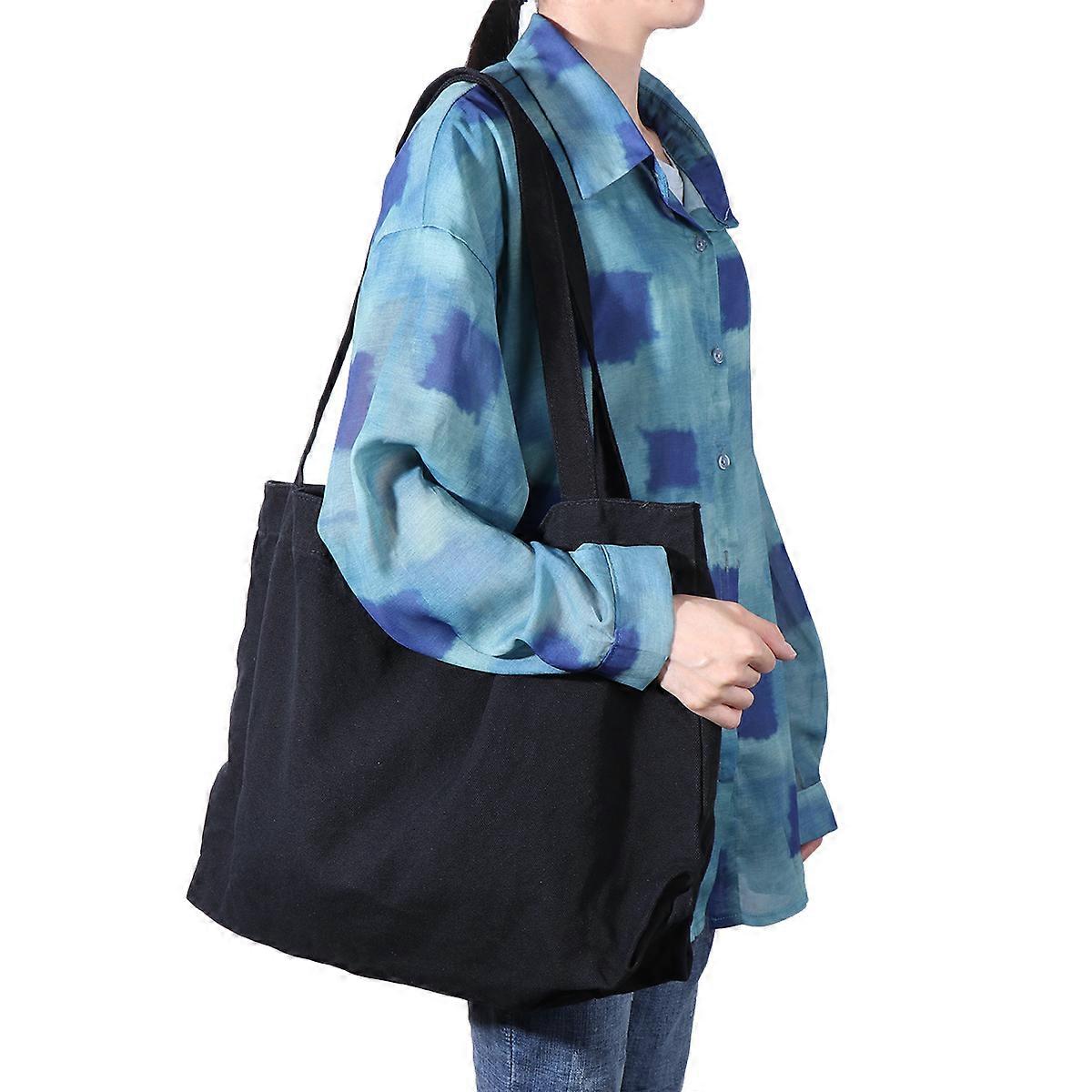 Large Capacity Canvas Bag Handbag School Work Rectangular 1Set