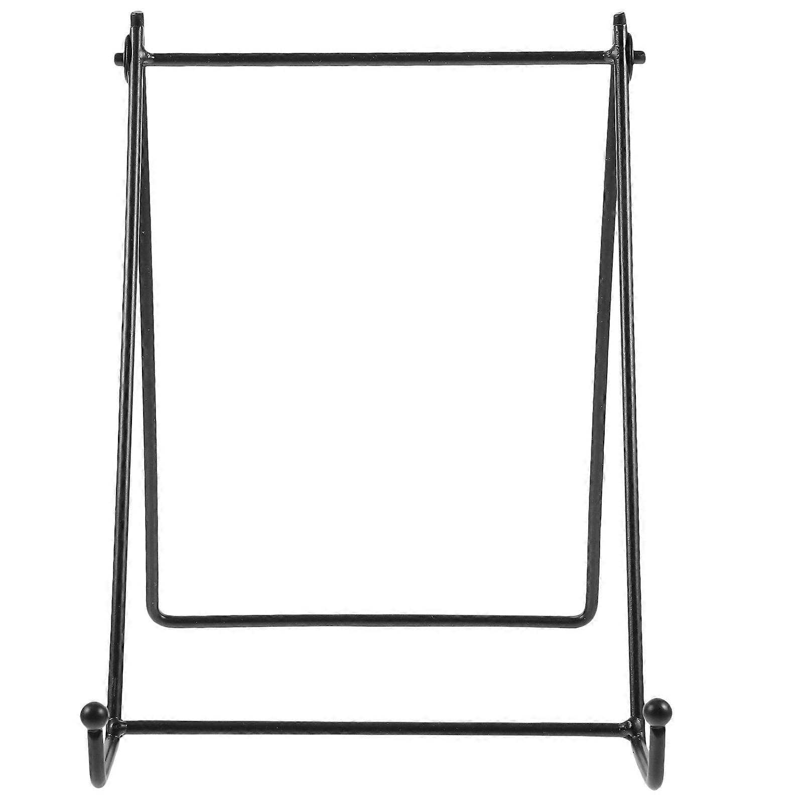 Plate Holder Stand Book Stores Use Triangular Shape Iron Material Plate Display Holders 2Pcs