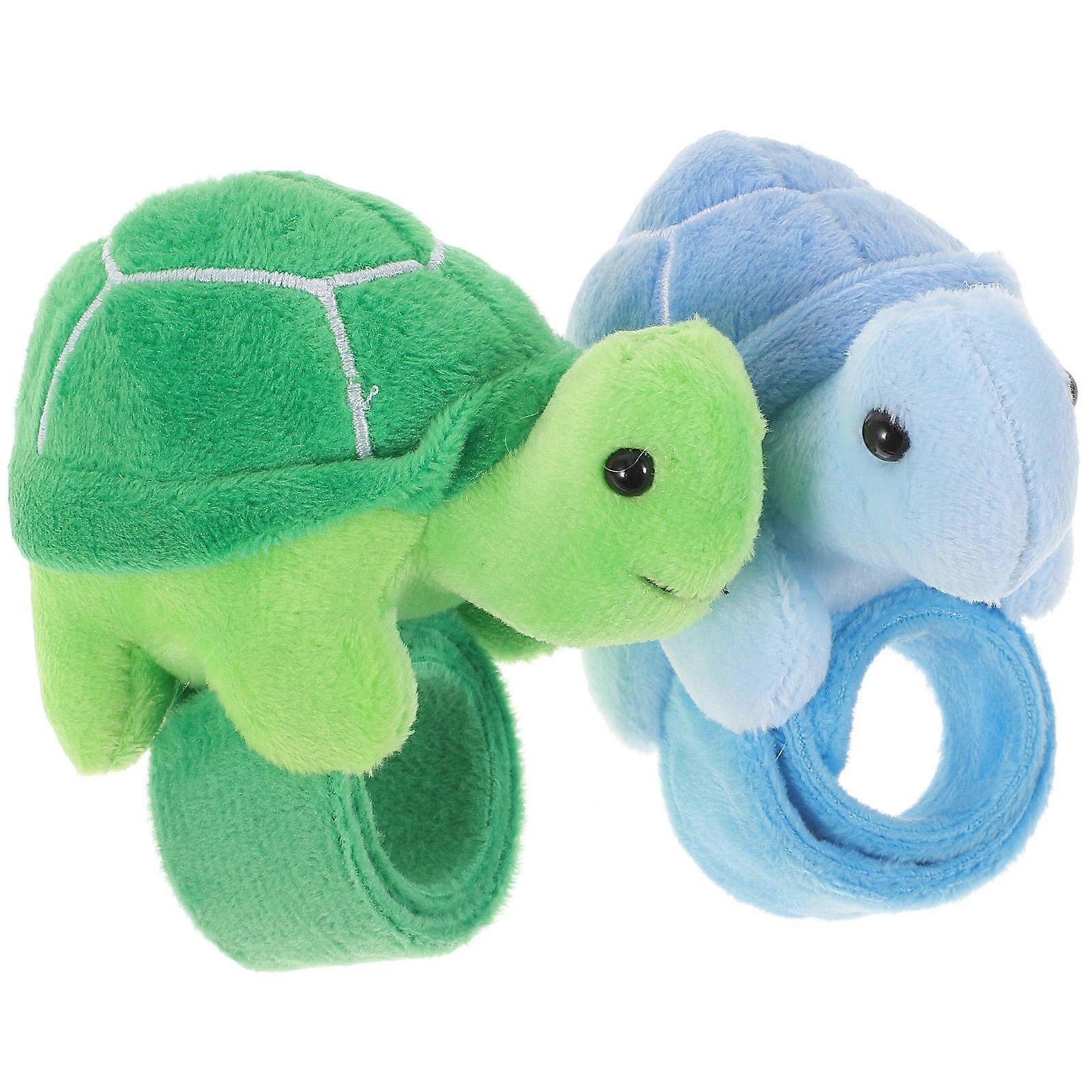 Snap Bracelets Kids Stuffed Turtle Wristband Party Favor Plush 2Pcs
